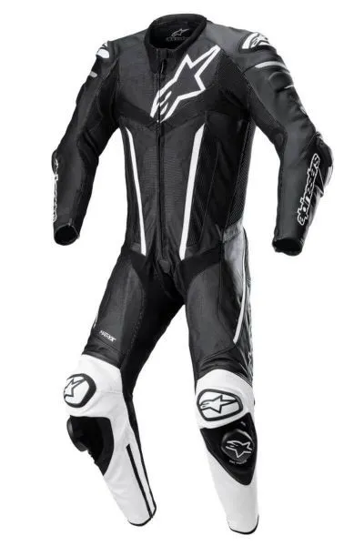 Alpinestars Fusion 1-P Leather Suit Black White 3 Alpinestars Fusion 1-P Leather Suit Black White