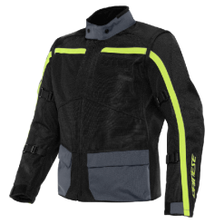 Dainese Outlaw Tex Jacket Black Black Ebony Fluo-Yellow