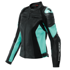 Dainese Racing 4 Lady Leather Jacket Black/Acqua-Green