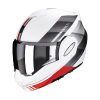 Scorpion EXO-TECH EVO GENRE White-Silver-Red -Casques intégraux Soldes 2022 scorpion exo tech evo genre white silver red modular helmet klapphelm casque modulaire systeemhelm kask casco modular 1 3